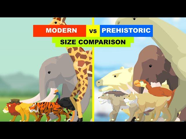 Modern vs Prehistoric Animals Size Comparison | Animal Animation