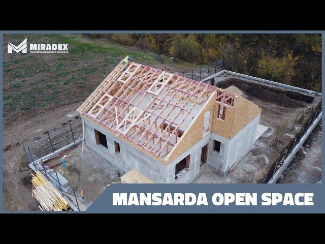 MANSARDĂ OPEN-SPACE din ferme prefabricate cu conectori multicui | Miradex