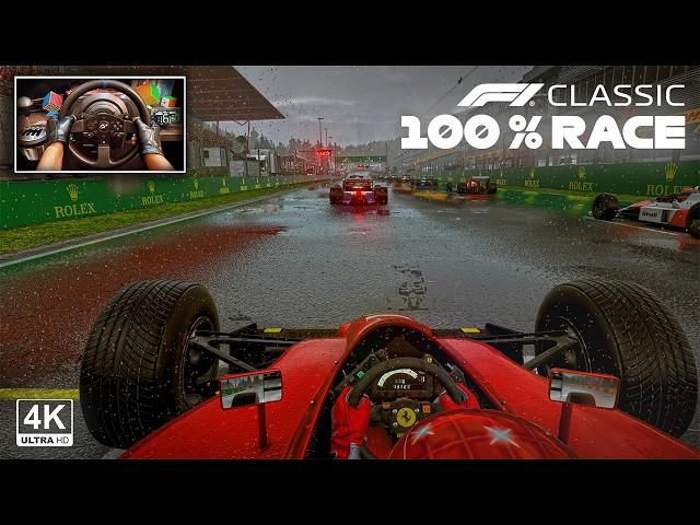 Alain Prost's Ferrari 641 V12 - Belgian GP 100% Race | F1 Classic Steering Wheel Gameplay