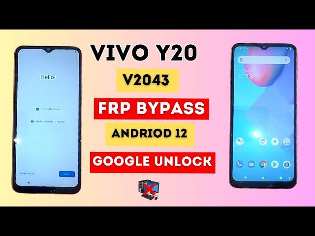 Vivo Y20 frp bypass Android 12 || Vivo Y20 (V2043) google account bypass