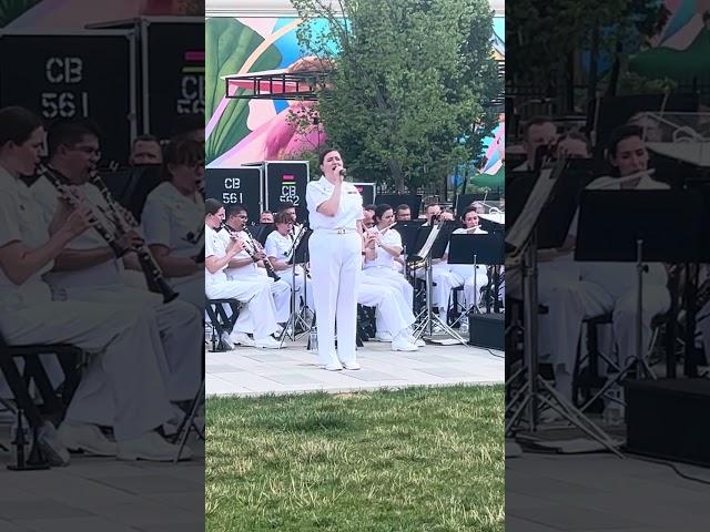 US Navy Band MUCS Casey Campbell singing American Anthem, July 4th at Alethia Tanner Park, DC