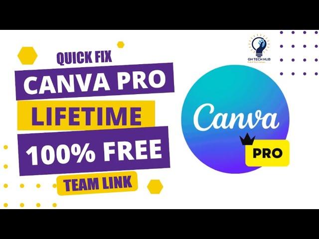 How to Get Canva Pro For FREE LIFETIME EXCLUSIVE Access in 2024. Works 100%