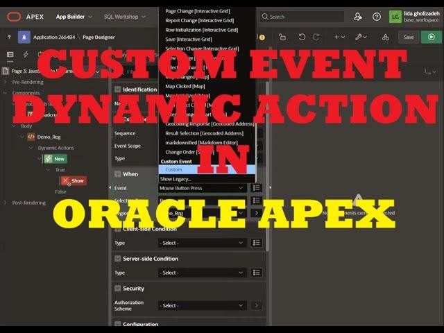 Custom Event in Oracle APEX Dynamic Action