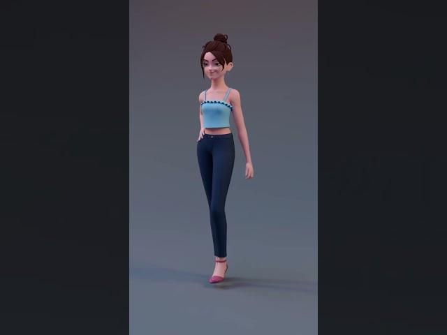 Female Walk Animation #3danimation #3d #animation #art #behindthescenes #walkcycle #highheels #maya