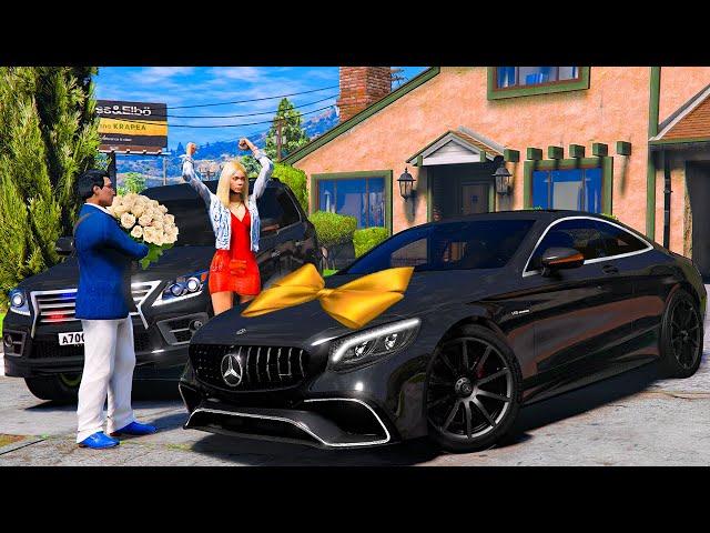 ОТЕЦ И СЫН В GTA 5 - КУПИЛ СВОЕЙ ДЕВУШКЕ MERCEDES S63 COUPE! ДЖЕЙН В ШОКЕ ОТ ПОДАРКА! ВОТЕР