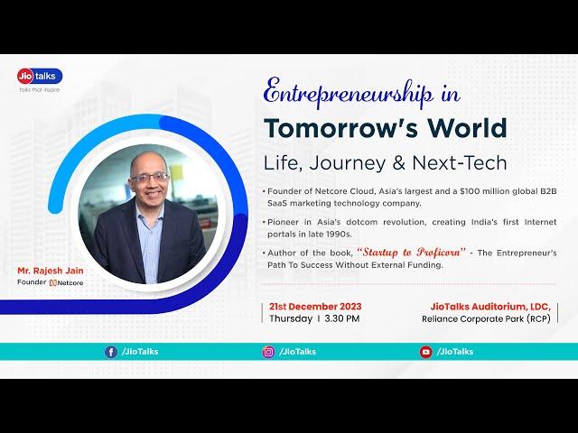 Entrepreneurship in Tomorrow's World - Rajesh Jain