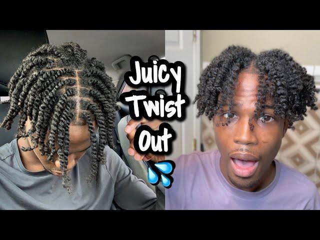 Taking Out Juicy Two Strand Twist After A Month ( Mens Twist Out Tutorial )