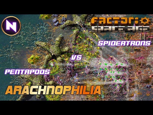 WAR ON GLEBA; Artillery/Spidertrons VS. Pentapods/Stompers | 32 | Factorio SPACE AGE