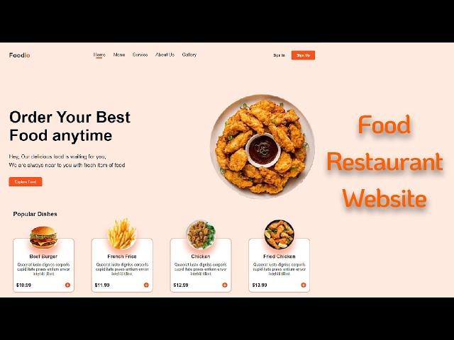 Food Delivery Website Using Html and Css