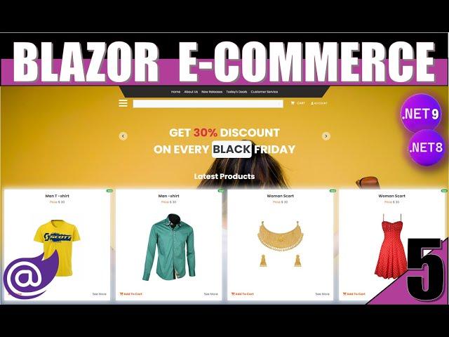 5️⃣Build a Stunning eCommerce App with .NET 9 Blazor & .NET 8 API  | Full-Stack Tutorial