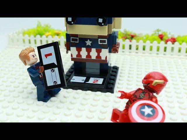 Lego Captain America Brick Building Brickheadz 41589 Funny Animation