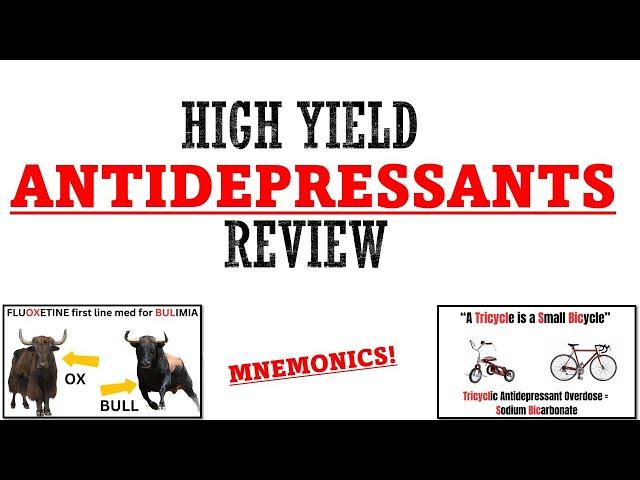 Antidepressants Review (SSRI, SNRI, TCA, MAOI, Atypical) | Proven Ways To Memorize For Your Exams!