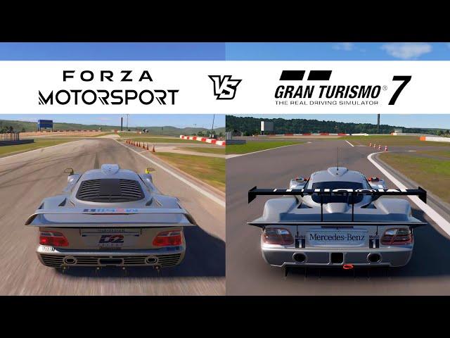 Forza Motorsport vs Gran Turismo 7 - 1998 Mercedes-Benz CLK GTR LM - FM8 vs GT7 Comparison