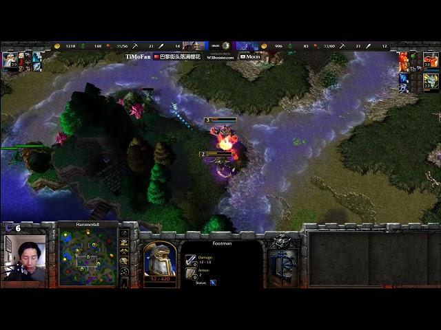 TiMofan (HU) vs Moon (NE) - WarCraft 3 - Moon still the 5th race playing night welf -  WC3909