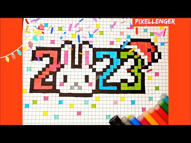 2023 Как нарисовать по клеточкам Новый Год Простые рисунки How to Draw New Year Pixel Art