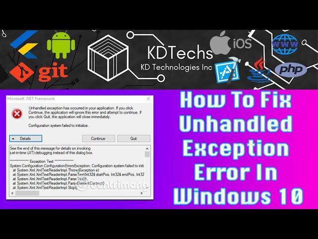 How To Fix Unhandled Exception Error In Windows 10