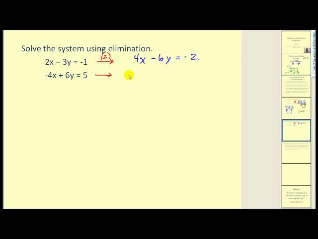 Solving Systems of Equations using Elimination