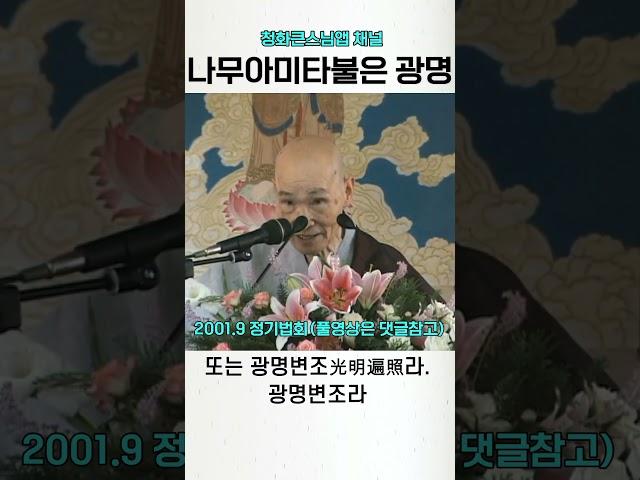 나무아미타불은 생명의 광명 청화스님