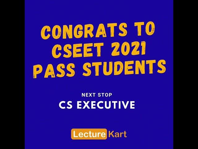 Hearty Congratulations to all the students who have successfully cleared CSEET November '21 Attempt