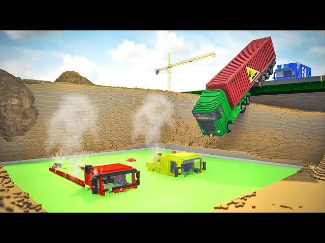 Trucks Falls into Acid Pit | Teardown