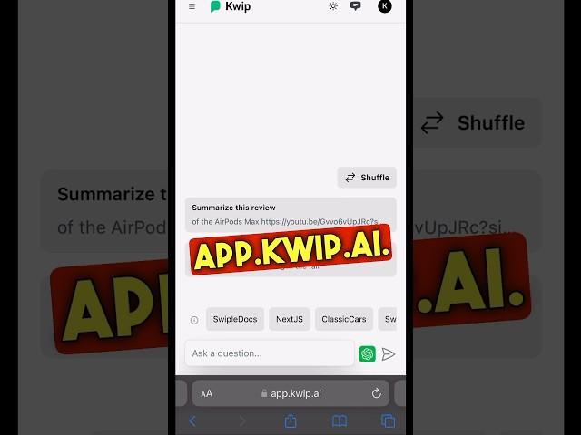 Summarize, extract insights or chat with any YouTube video with Kwip  https://app.kwip.ai