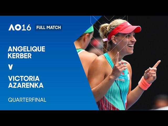 Angelique Kerber v Victoria Azarenka Full Match | Australian Open 2016 Quarterfinal