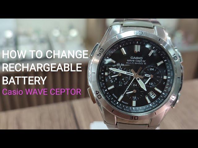 HOW TO CHANGE RECHARGEABLE BATTERY CASIO WAVE CEPTOR | MVQ-M410