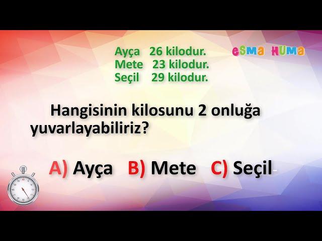 2. Sınıf - Matematik : Test Çöz ! / En Yakın Onluğa Yuvarlama ( 5 Soru 5 Cevap )