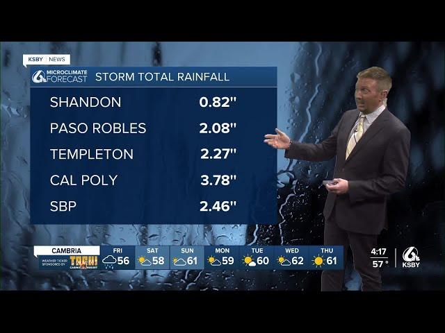 A strong storm moves south and east