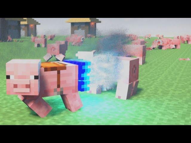 ROCKET BOOSTER vs 100 Realistic Minecraft PIGS in TEARDOWN