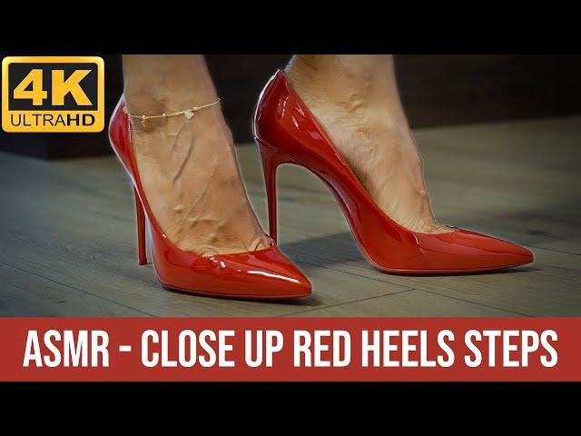 [4K] ASMR - Close-up Walking in Red Louboutins