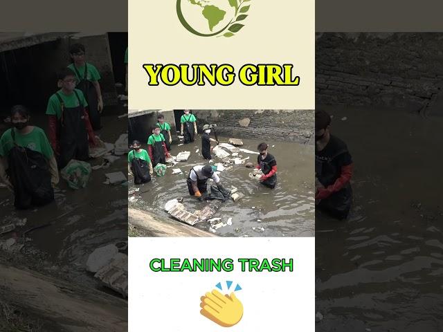 cleaning up a traggic river  #satisfying #cleaning #cleaningmotivation #pollution