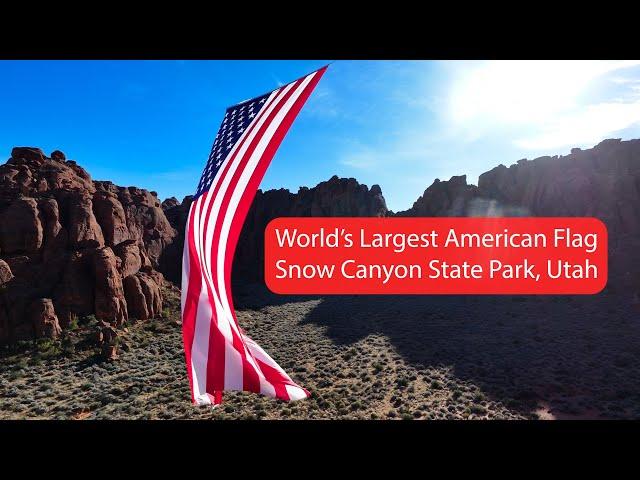 Snow Canyon State Park | Largest American Flag | Utah | Drone | 4k