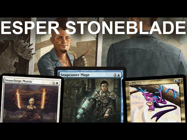 PSYCHIC FORGE! Legacy Esper Stoneblade. Fair Stoneforge Mystic with Psychic Frog and Fallout MTG