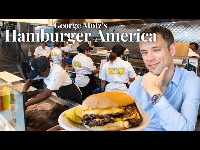 Eating at George Motz’s Hamburger America. Best Burgers in NYC?