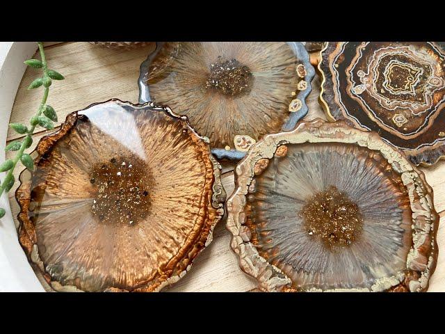 Beautiful Bronze Resin Coasters