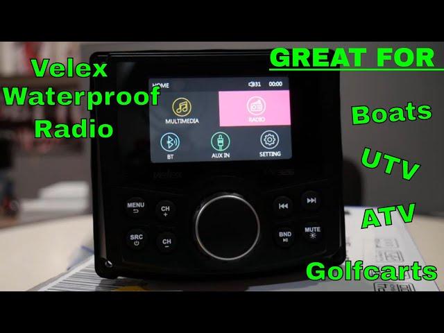 Velex Marine Bluetooth stereo with 3 inch screen for your UTV, BOAT and much more !!!