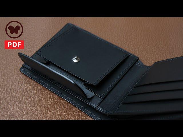 Make a leather Bifold Wallet with Coin Pocket (Free PDF Pattern) / 동전포켓이 있는 반지갑 만들기 (DIY/무료패턴)