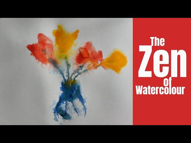 Simple tutorial. Easy and enjoyable abstract flower watercolour painting.