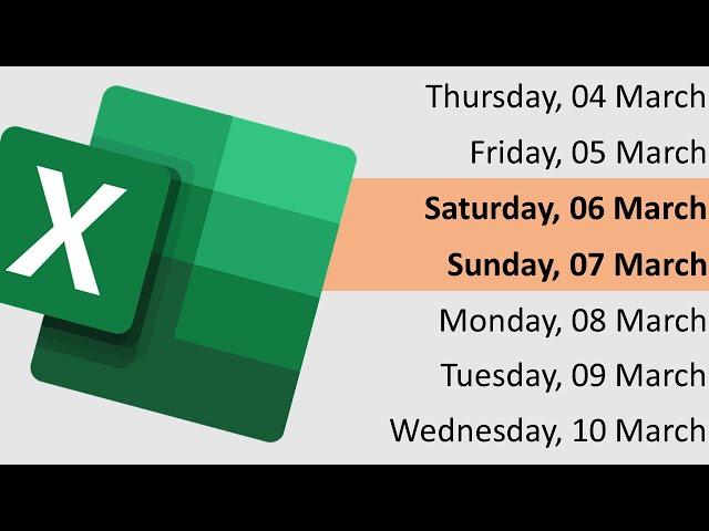 Excel Tutorial: Highlight weekends using conditional formatting