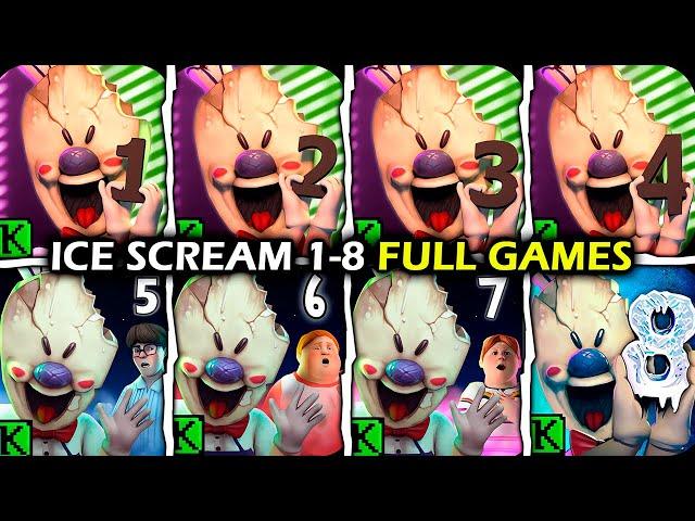 Ice Scream 1-8 (Full Walkthrough + All Endings + All Cutscenes)