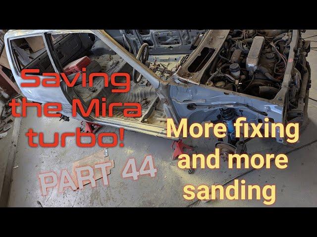 Project Mira turbo trxx bodywork, lower door repair and bonnet vent stud fix