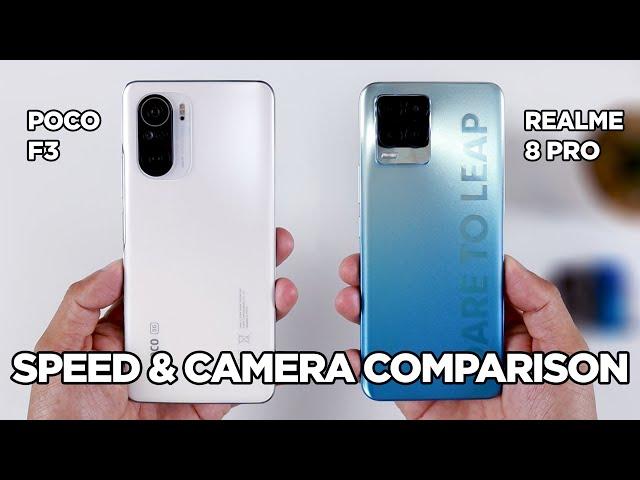 Poco F3 vs Realme 8 Pro SPEED TEST & CAMERA COMPARISON | Zeibiz