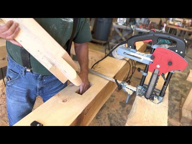 Timber framing: Mafell mortiser and tenon round over for a perfect fit