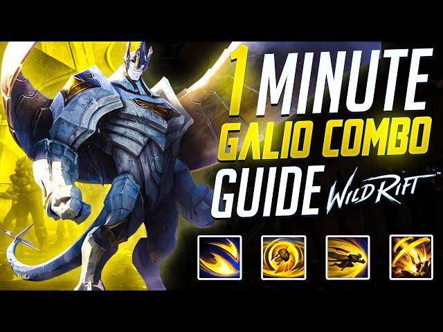 Wild Rift - ALL GALIO COMBOS IN 1 MINUTE - Galio combos guide