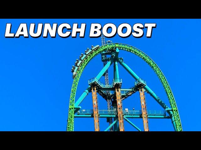 Kingda Ka FLYING Over The Top Hat - Launch Boost Function!