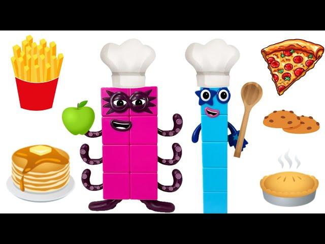 Numberblocks Cooking Food Compilation!  Pizza, Fries, Pancakes, And More!