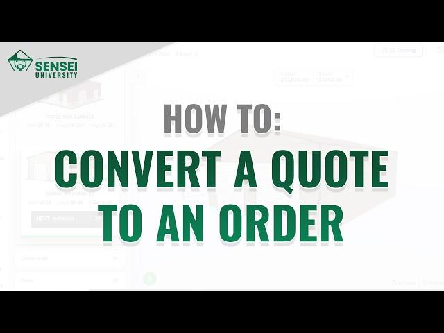 Convert Quote to Order in Sensei CRM | Sensei