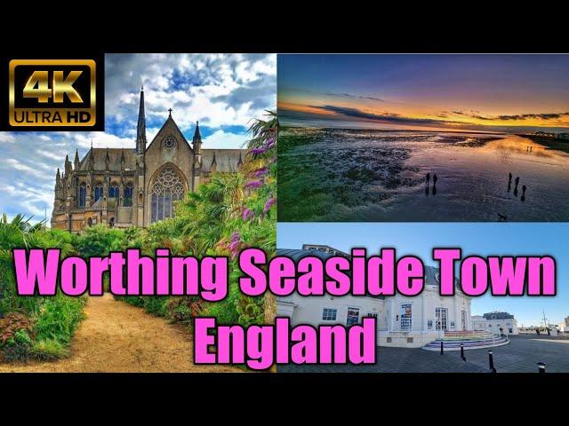 Worthing Beach View 4k UHD (60FPS) | England| walking tour  2022 #worthing