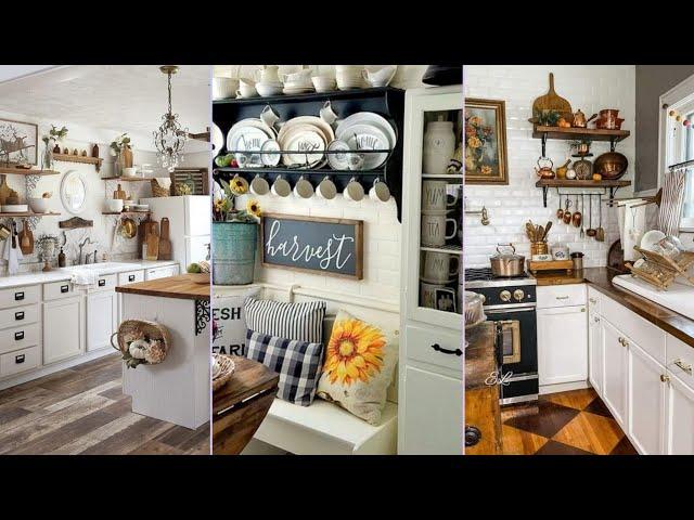 100+ Vintage Kitchen Antique Farmhouse shabby chic decorating ideas with rustic charm #farmhouse